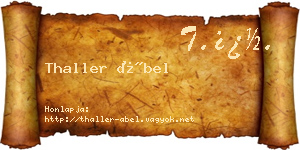 Thaller Ábel névjegykártya